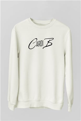 Cardi B Beyaz Unisex Sweatshirt