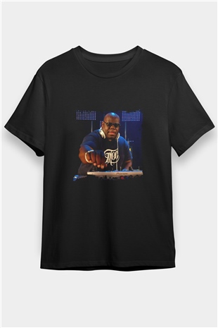 Carl Cox Baskılı Unisex Siyah Tişört