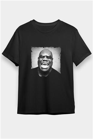 Carl Cox Baskılı Unisex Siyah Tişört