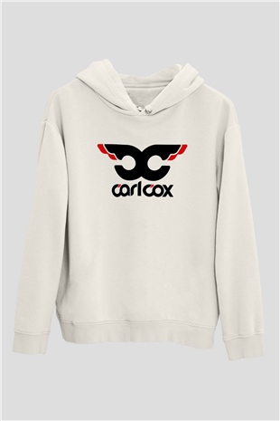 Carl Cox Beyaz Unisex Kapşonlu Sweatshirt