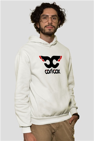 Carl Cox Beyaz Unisex Kapşonlu Sweatshirt
