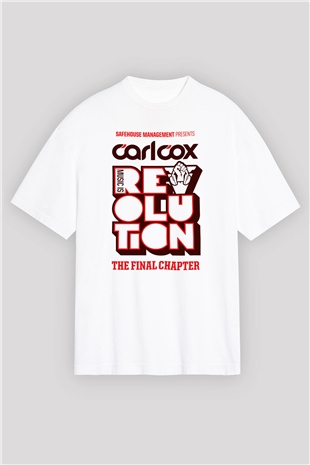 Carl Cox Beyaz Unisex Oversize Tişört T-Shirt