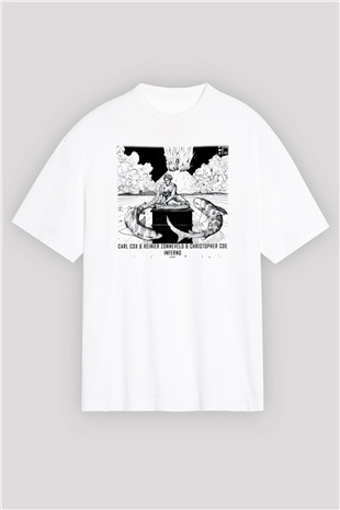 Carl Cox Beyaz Unisex Oversize Tişört T-Shirt
