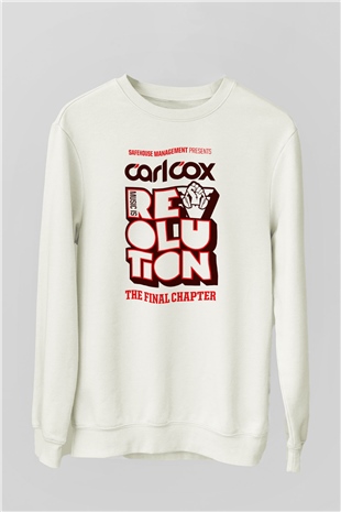 Carl Cox Beyaz Unisex Sweatshirt