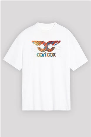 Carl Cox Beyaz Oversize Tişört Oversize T-shirt - TişörtFabrikası