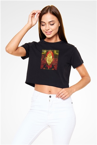 Carl Cox Siyah  Crop Top Tişört