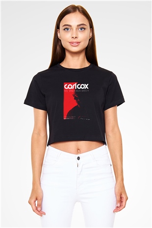 Carl Cox Siyah Crop Top Tişört