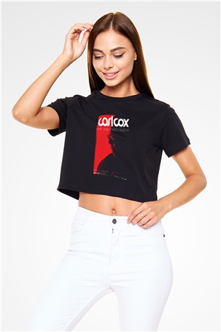 Carl Cox Siyah Crop Top Tişört