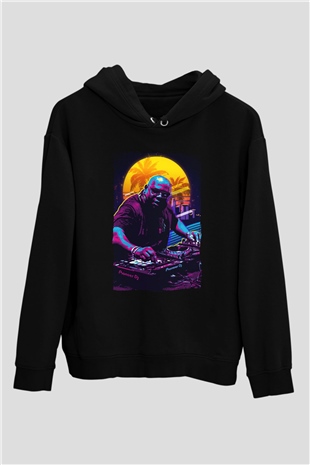 Carl Cox Siyah Unisex Kapüşonlu Sweatshirt