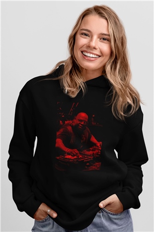 Carl Cox Siyah Unisex Kapüşonlu Sweatshirt