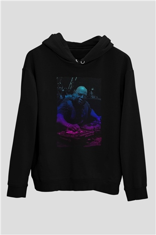 Carl Cox Siyah Unisex Kapüşonlu Sweatshirt