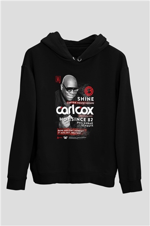 Carl Cox Siyah Unisex Kapüşonlu Sweatshirt