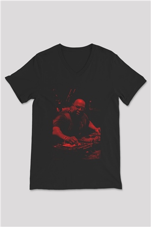 Carl Cox Siyah Unisex V Yaka Tişört