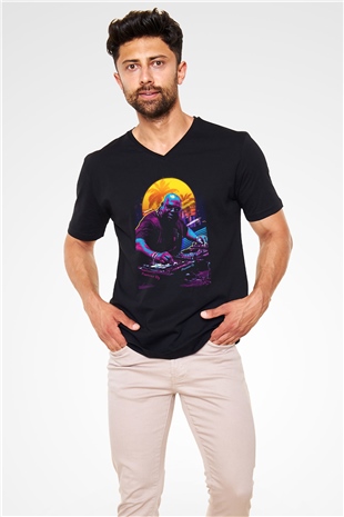 Carl Cox Siyah Unisex V Yaka Tişört