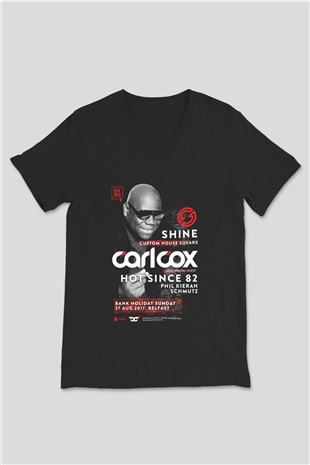 Carl Cox Siyah Unisex V Yaka Tişört