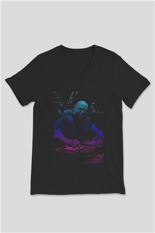 Carl Cox Siyah Unisex V Yaka Tişört
