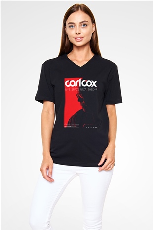 Carl Cox Siyah Unisex V Yaka Tişört T-Shirt
