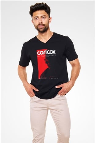 Carl Cox Siyah Unisex V Yaka Tişört T-Shirt