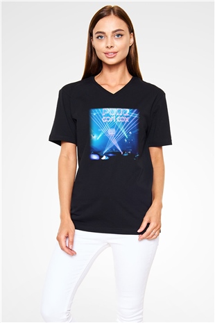 Carl Cox Siyah Unisex V Yaka Tişört T-Shirt