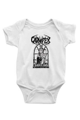 Carnifex Baskılı Beyaz Unisex Bebek Body - Zıbın