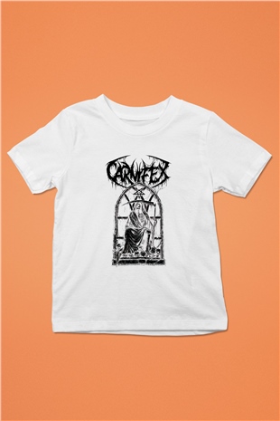 Carnifex Baskılı Beyaz Unisex Çocuk Tişört
