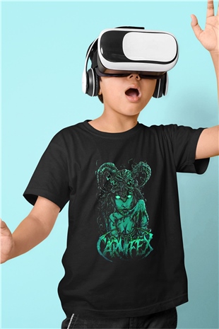 Carnifex Baskılı Siyah Unisex Çocuk Tişört