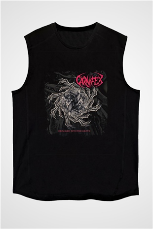 Carnifex Baskılı Unisex Siyah Kolsuz Tişört