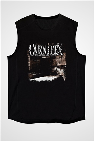 Carnifex Baskılı Unisex Siyah Kolsuz Tişört