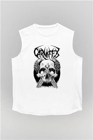 Carnifex Beyaz Unisex Kolsuz Tişört
