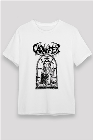Carnifex Beyaz Unisex Tişört T-Shirt - TişörtFabrikası