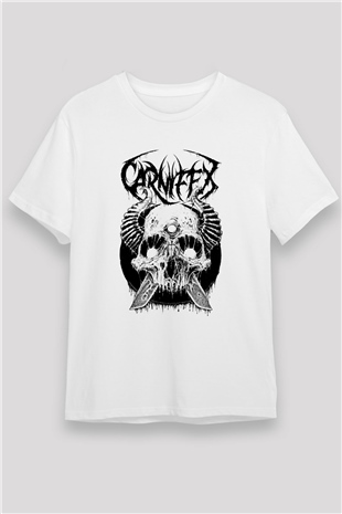 Carnifex Beyaz Unisex Tişört T-Shirt - TişörtFabrikası