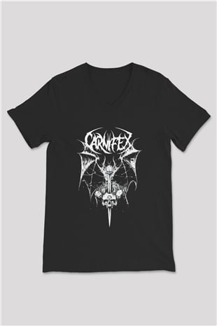 Carnifex Siyah Unisex V Yaka Tişört