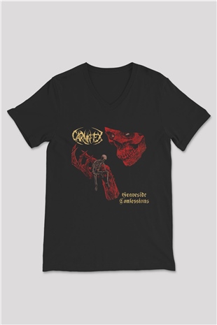 Carnifex Siyah Unisex V Yaka Tişört