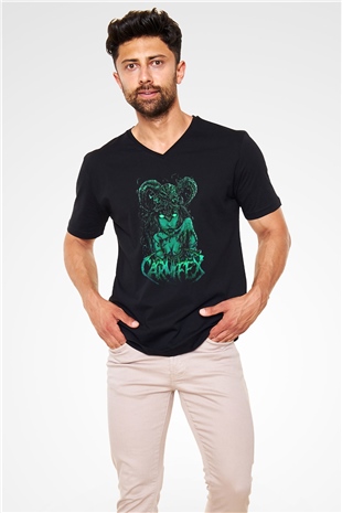 Carnifex Siyah Unisex V Yaka Tişört T-Shirt