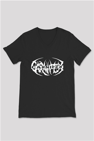 Carnifex Siyah Unisex V Yaka Tişört T-Shirt