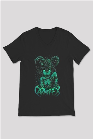 Carnifex Siyah Unisex V Yaka Tişört T-Shirt