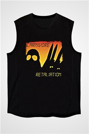 Carnivore Baskılı Unisex Siyah Kolsuz Tişört