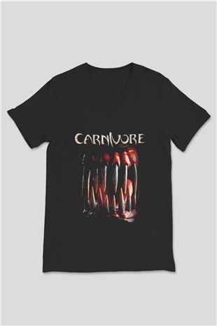 Carnivore Siyah Unisex V Yaka Tişört