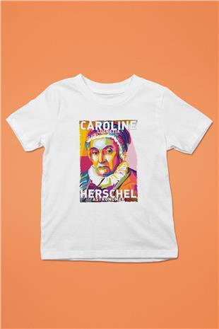 Caroline Lucretia Herschel Baskılı Unisex Beyaz Çocuk Tişörtü - Tshirt