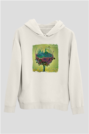 Carousel Kings Baskılı Unisex Beyaz Hoodie