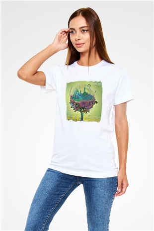 Carousel Kings Baskılı Unisex Beyaz Tişört