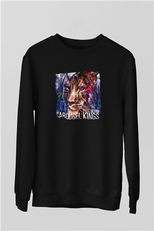 Carousel Kings Baskılı Unisex Siyah Sweatshirt