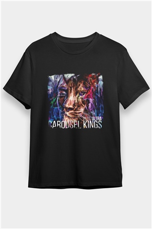 Carousel Kings Baskılı Unisex Siyah Tişört