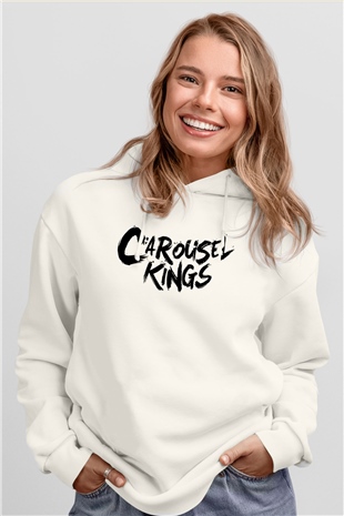 Carousel Kings Beyaz Unisex Kapüşonlu Sweatshirt
