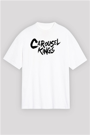 Carousel Kings Beyaz Oversize Tişört Oversize T-shirt - TişörtFabrikası