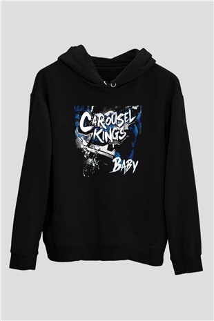 Carousel Kings Siyah Unisex Kapüşonlu Sweatshirt
