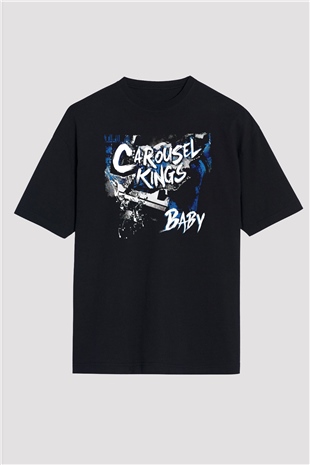 Carousel Kings Siyah Oversize Tişört Oversize T-shirt - TişörtFabrikası