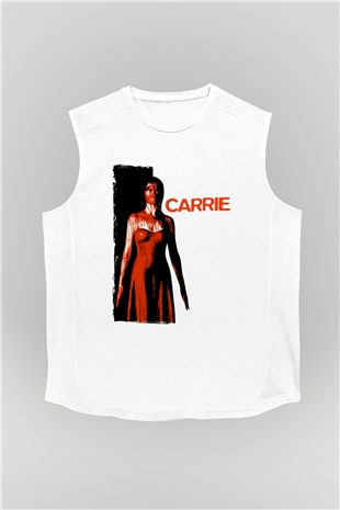 Carrie Beyaz Unisex  Kolsuz Tişört