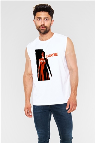 Carrie Beyaz Unisex  Kolsuz Tişört