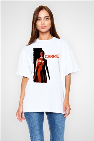 Carrie Beyaz Oversize Tişört